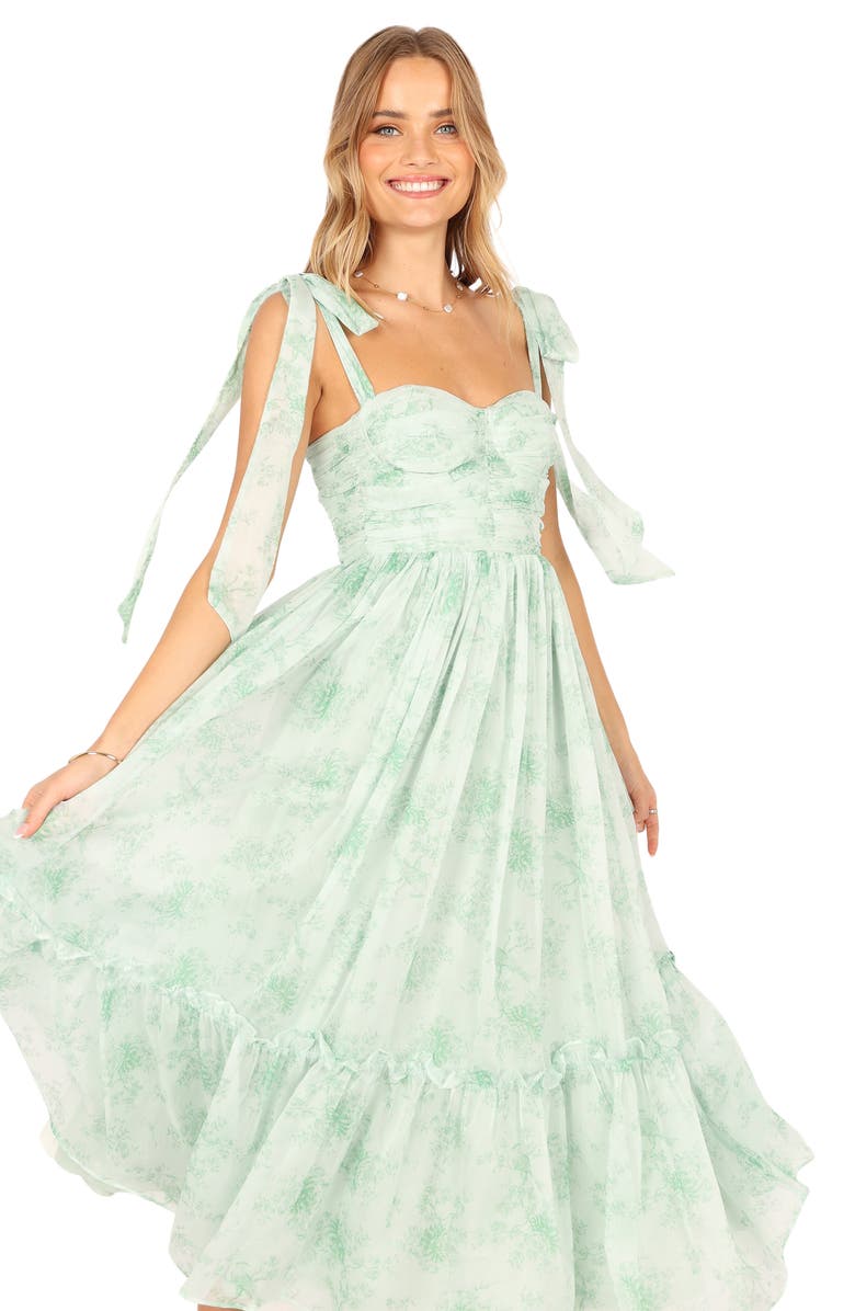 Petal & Pup Floret Midi A-Line Sundress, Alternate, color, Sage