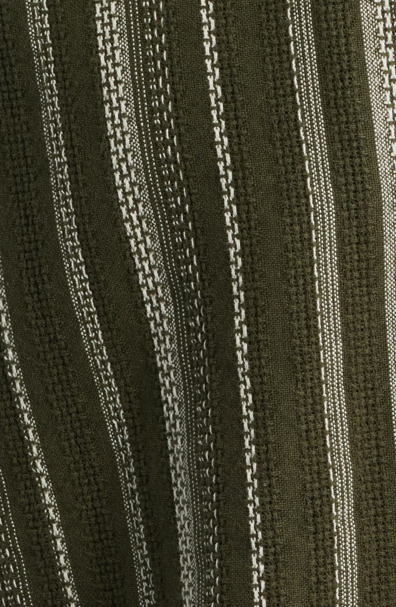 Obey Hugh Stripe Camp Shirt, Alternate, color, Dark Sage Multi