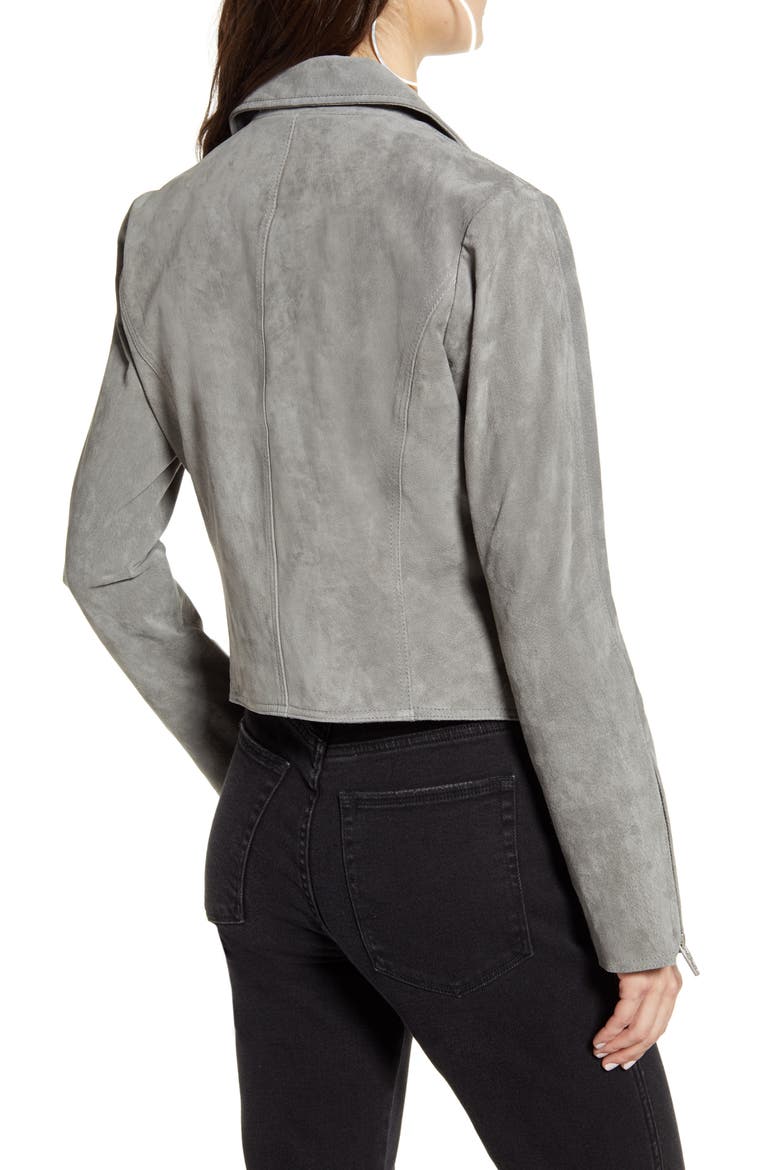 Next Level Suede Moto Jacket, Alternate, color, SOFT FOG