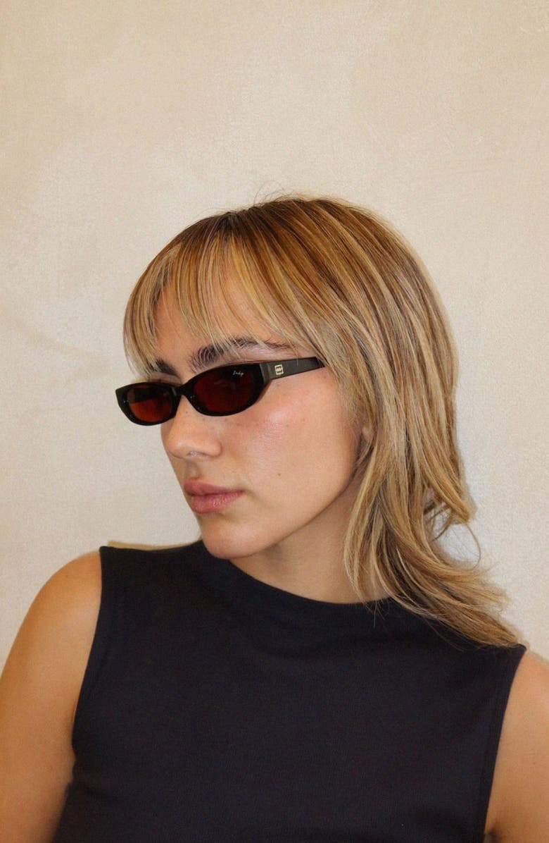 INDY Gisele Cateye Polarized Sunglasses, Alternate, color, Black