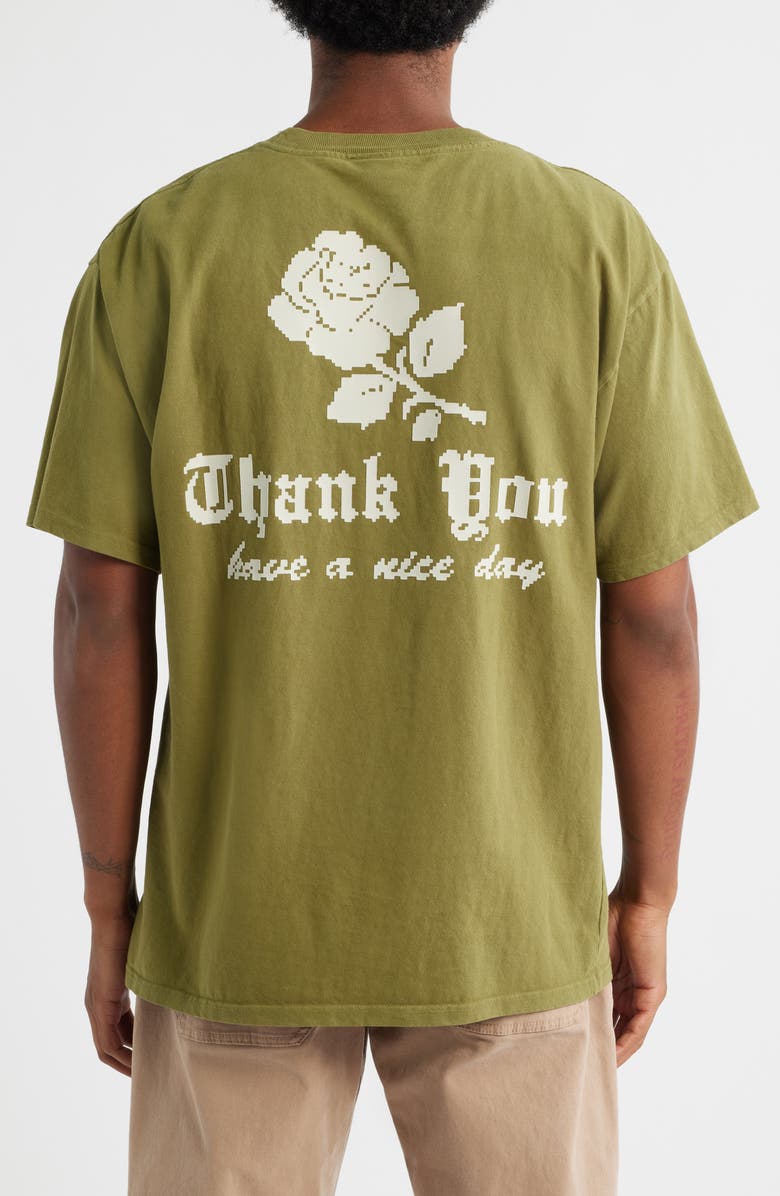 MARKET SMILEY<sup>®</sup> Thank You Needlepoint Appliqué T-Shirt, Alternate, color, Sea-Kelp