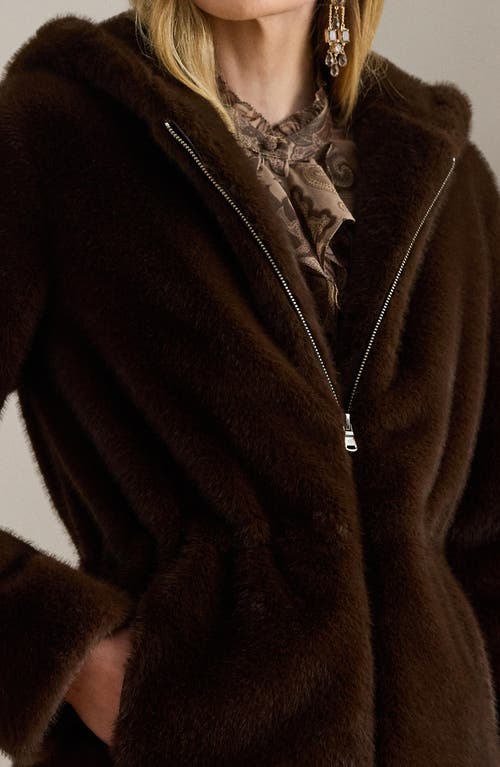 Ralph Lauren Lauren  Faux Fur Anorak In Brown