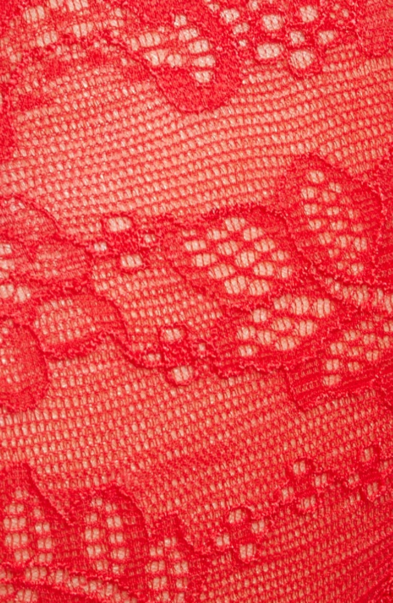 Oh La La Cheri Strappy Lace Underwire Bra & Thong Set, Alternate, color, Red