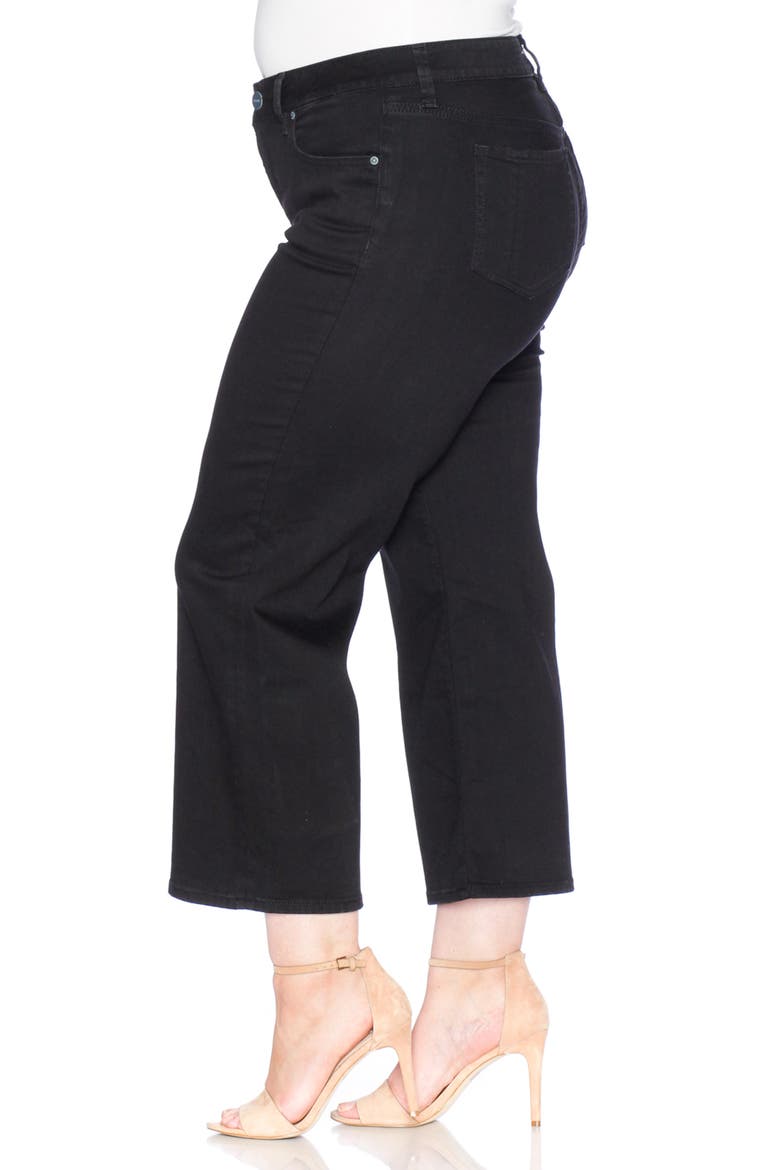 Wide Leg Crop Jeans, Alternate, color, SOLID BLACK