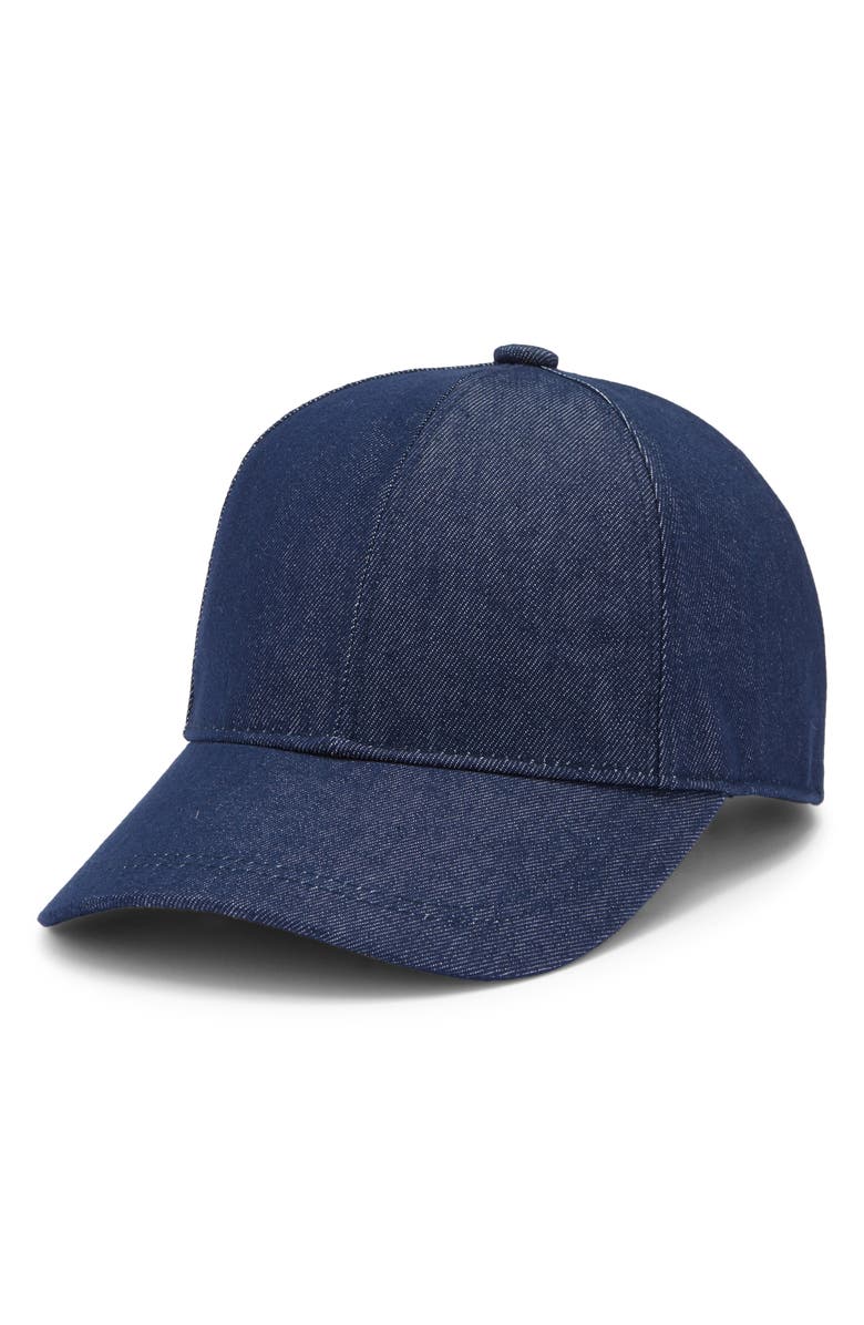 Nordstrom Denim Baseball Hat, Main, color, Dark Blue