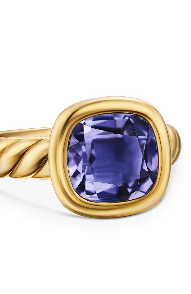 David Yurman DY Mercer<sup>®</sup> Stone Ring in 18K Yellow Gold, 10mm, Alternate, color, Iolite