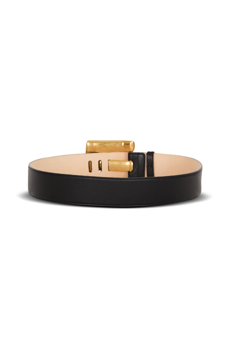 Balmain Large Anthem calfskin leather belt, Alternate, color, Black