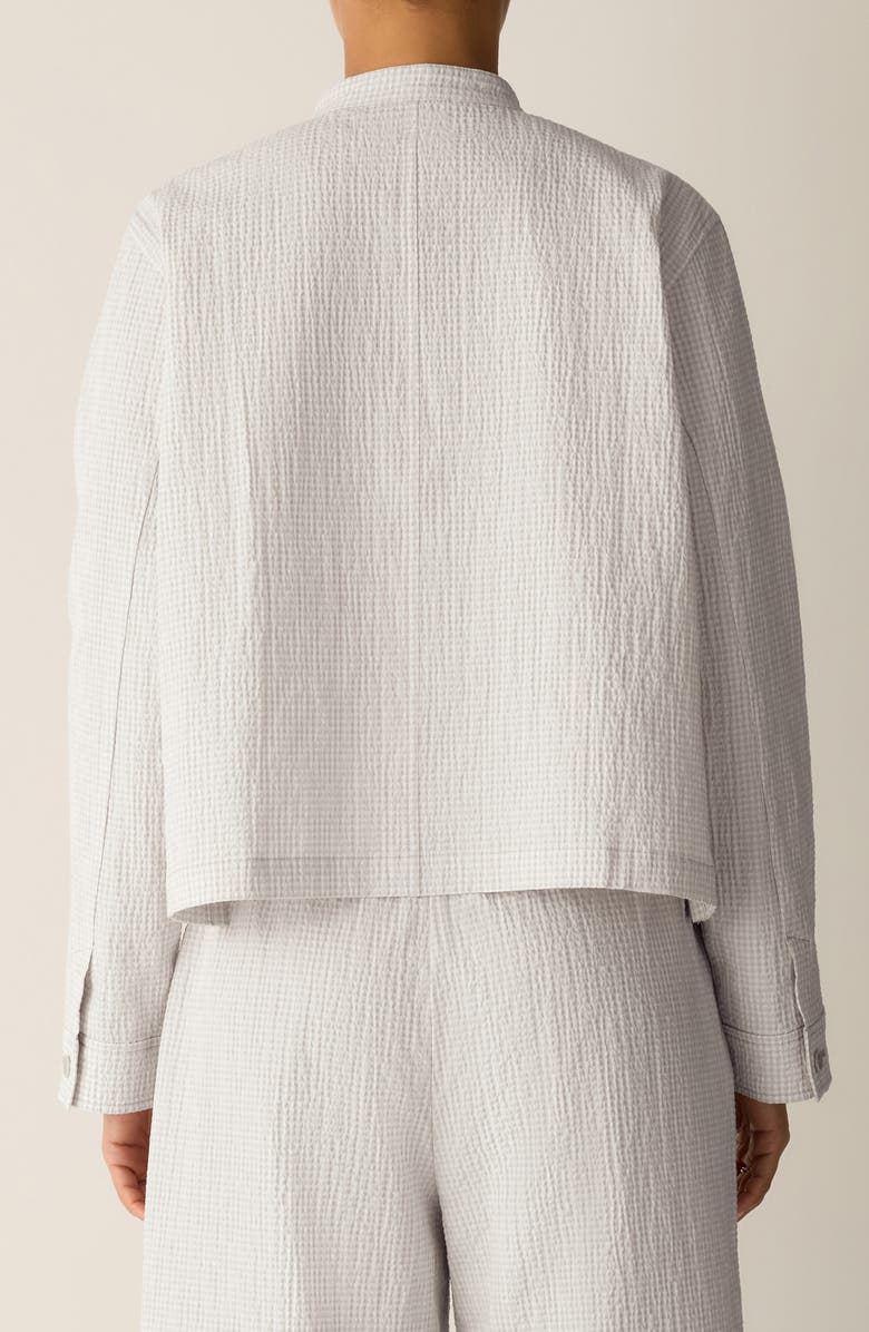 Eileen Fisher Mandarin Collar Texture Stretch Organic Cotton Jacket, Alternate, color, 