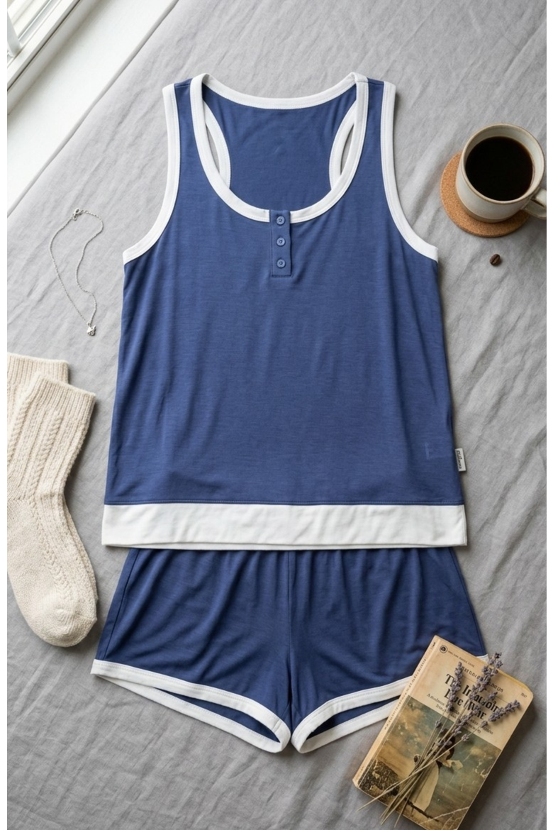 Yummy Jersey Racerback Tank & Short set, Alternate, color, Blueberry