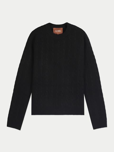 Cashmere Cable-pattern Crewneck Sweater