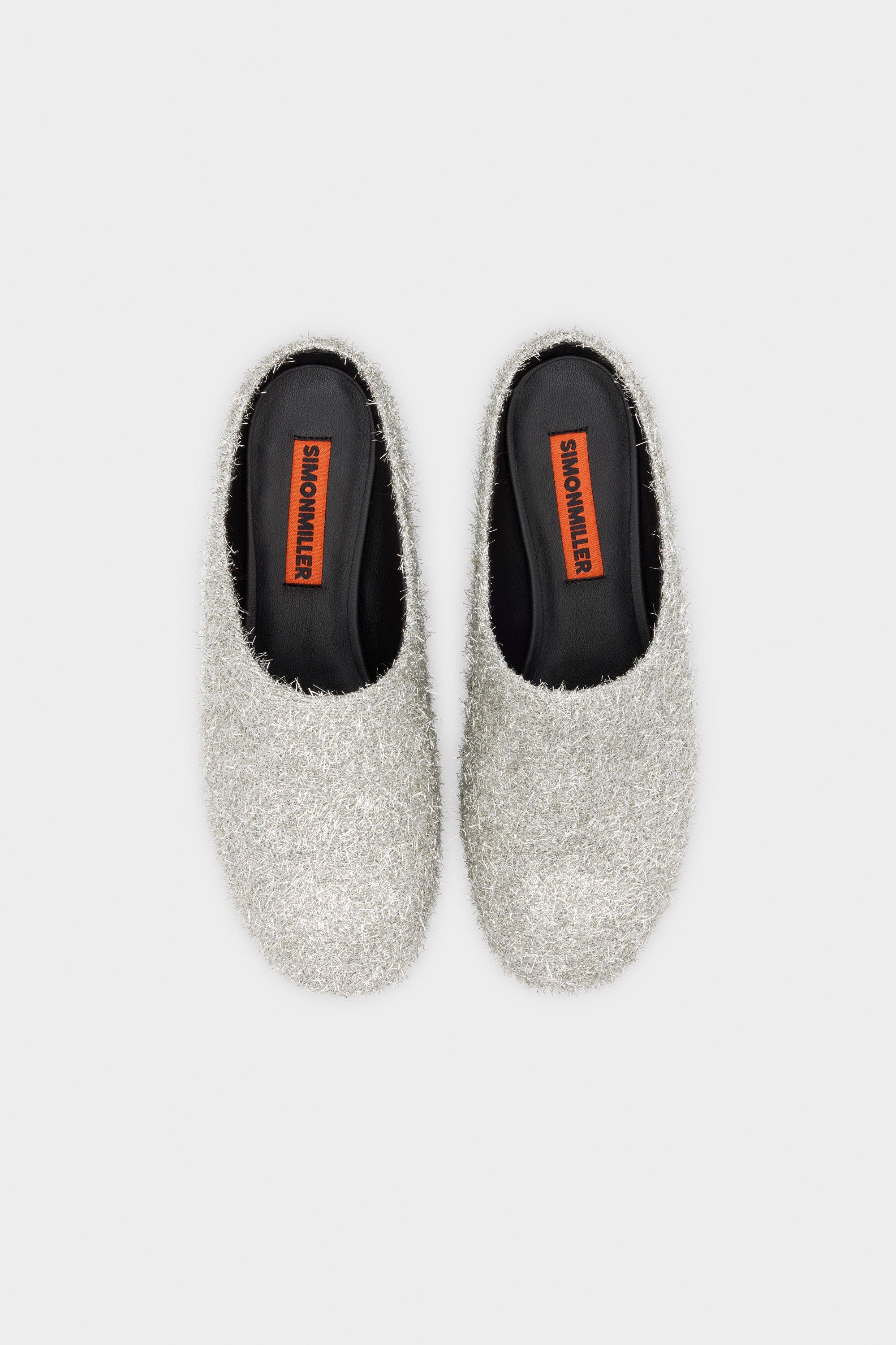 SIMONMILLER Tinsel Riad Slipper, Alternate, color, Silver