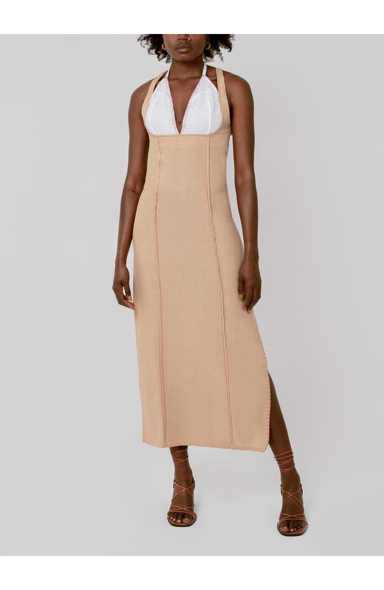 Haveli Kavya Halter Midi Dress, Main, color, Beige