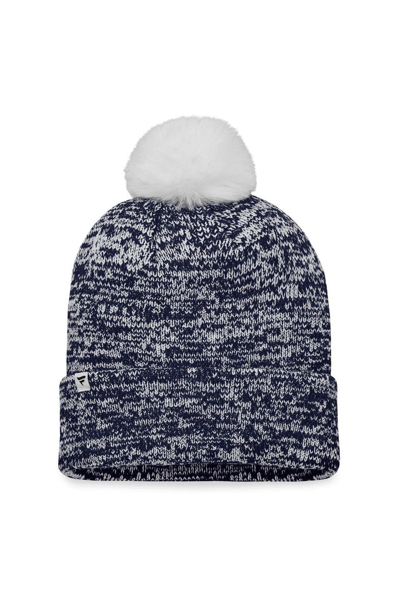 Women's Fanatics Branded Deep Sea Blue Seattle Kraken Glimmer Cuffed Knit Hat with Pom, Alternate, color, Navy
