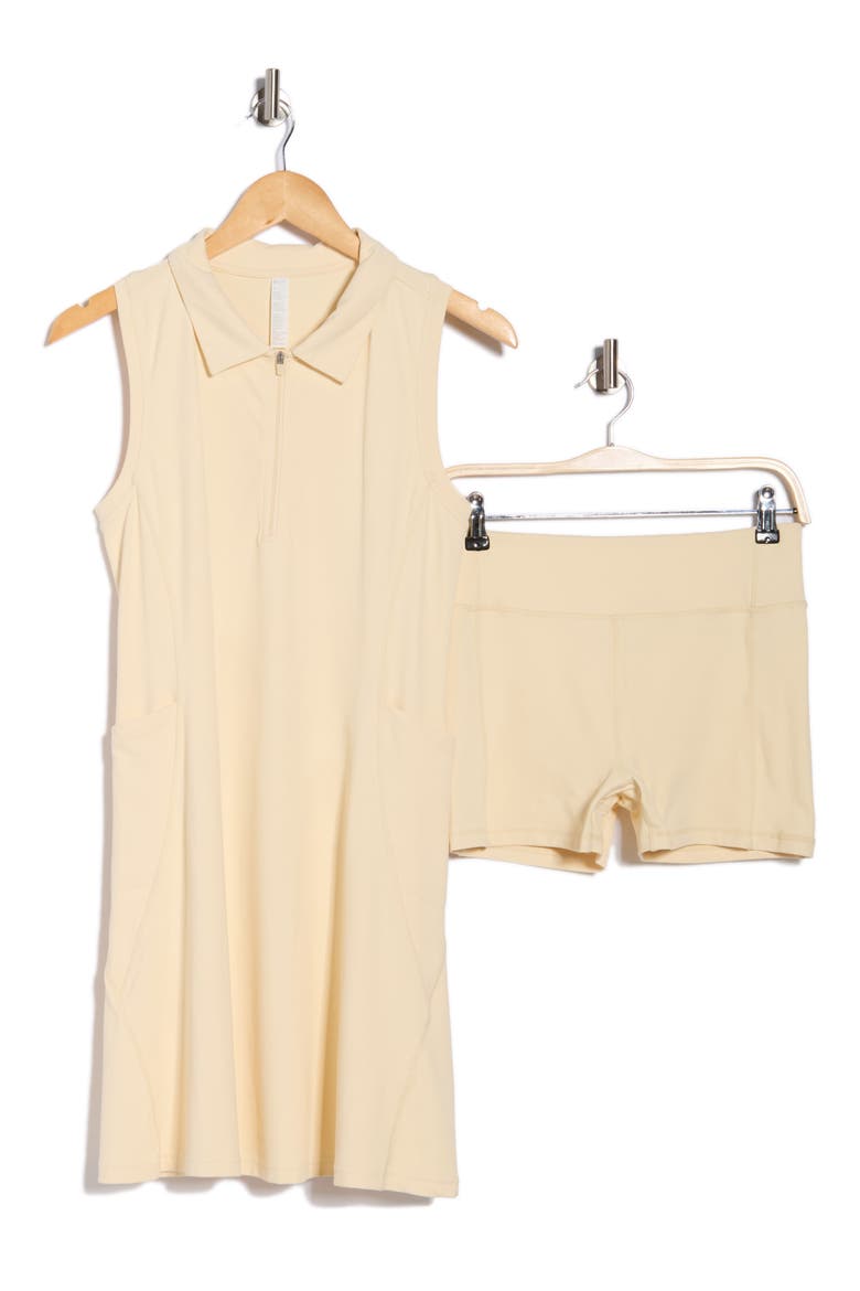 Replay Sleeveless Polo Dress & Shorts Set, Alternate, color, YELLOW BUTTERCREAM