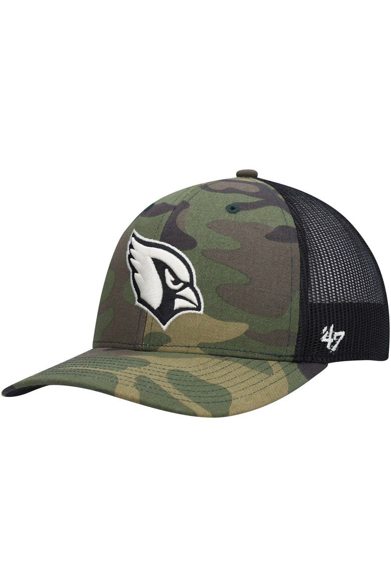 Men's '47 Camo/Black Arizona Cardinals Trucker Adjustable Hat, Main, color, Camo
