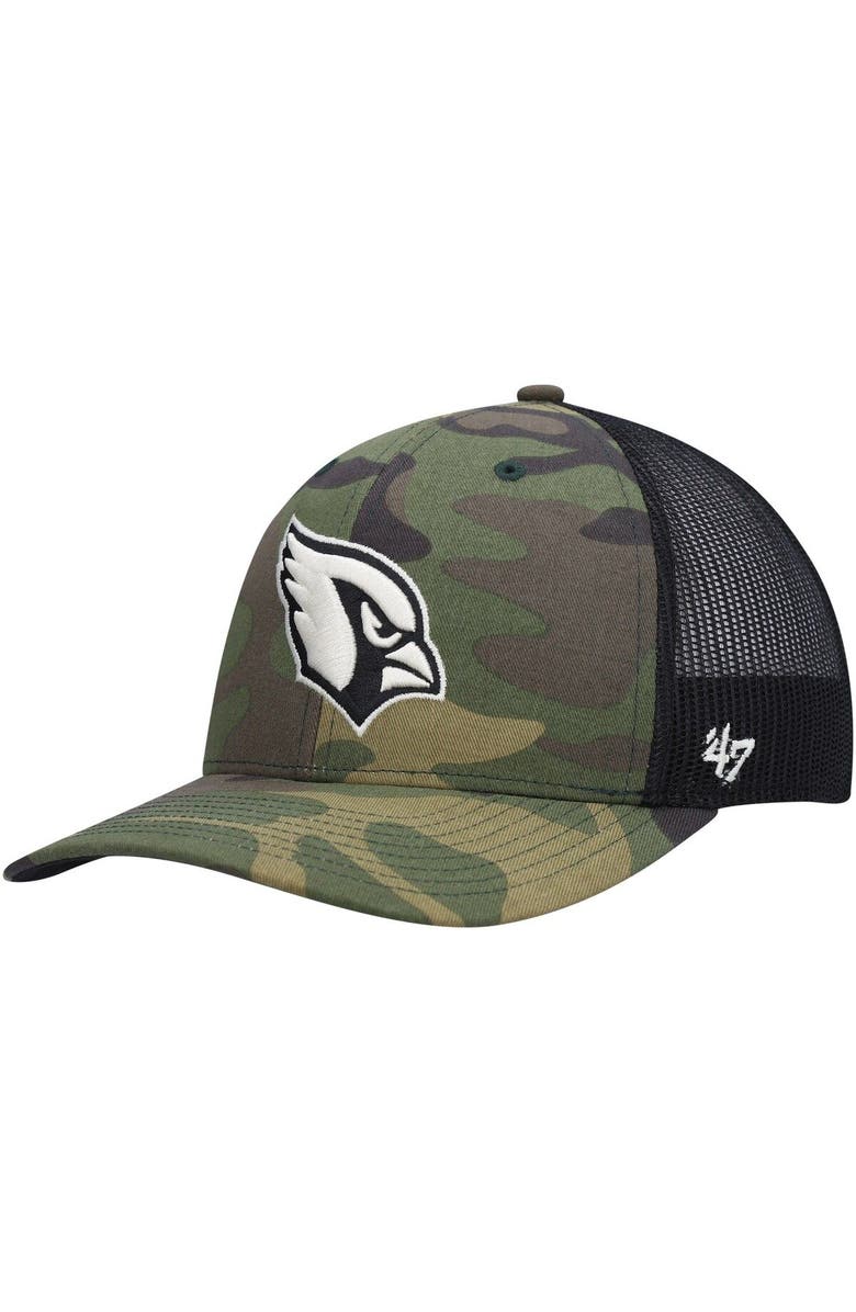 '47 Men's '47 Camo/Black Arizona Cardinals Trucker Adjustable Hat, Main, color, 