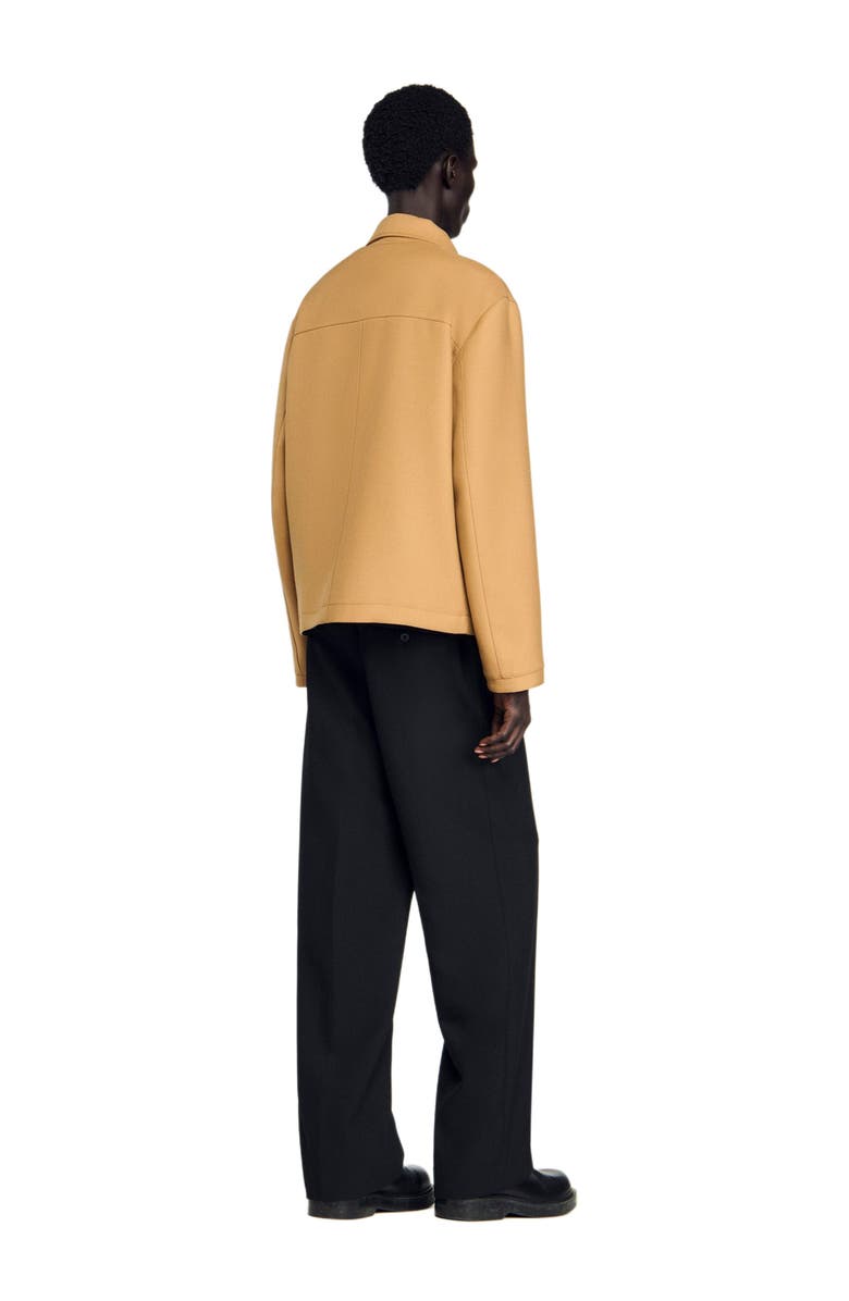 SANDRO Zip-up jacket, Alternate, color, Camel