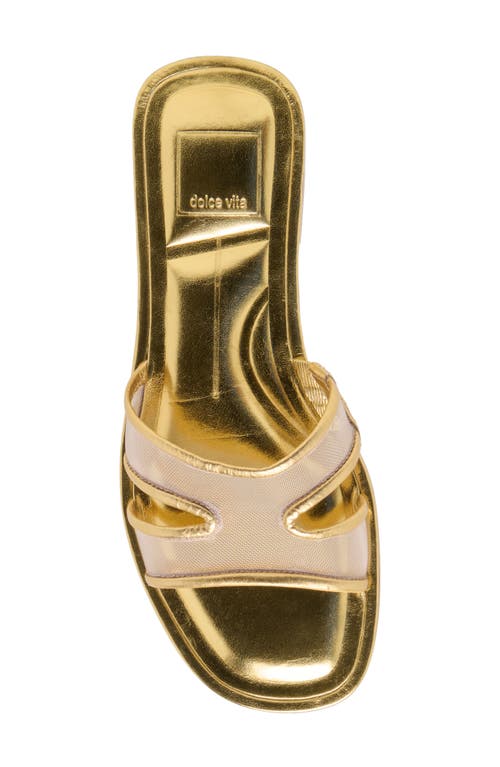 Dolce Vita Flori Slide Sandal In Gold
