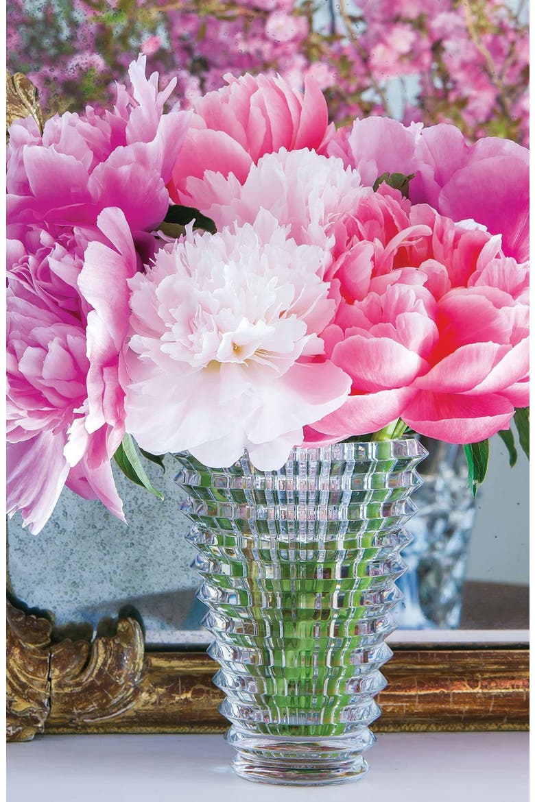 Small Round Eye Lead Crystal Vase, Alternate, color, CLEAR