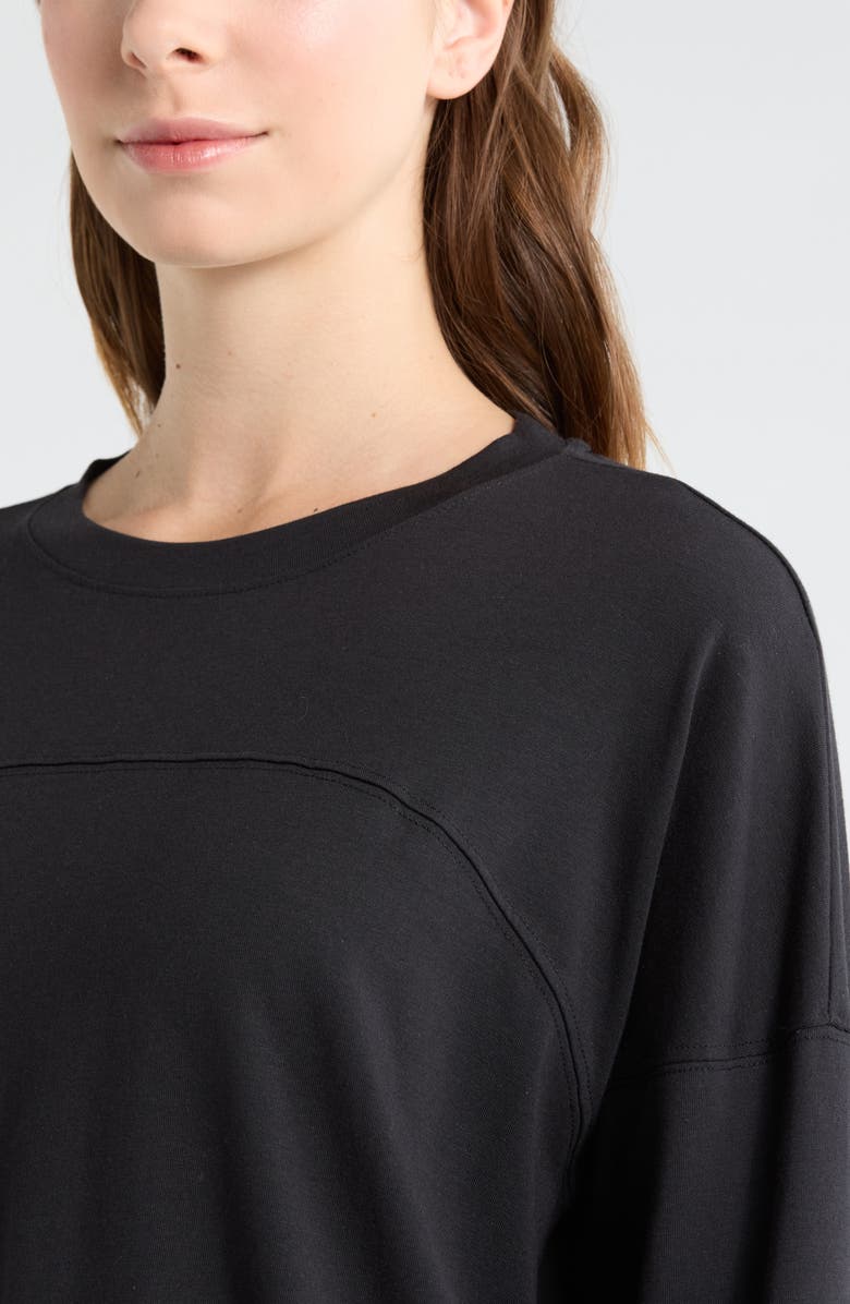 Zella Relaxed Fit Washed Long Sleeve T-Shirt, Alternate, color, Black