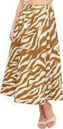 FLYING TOMATO Zebra Stripe Stretch Cotton Twill Skirt
