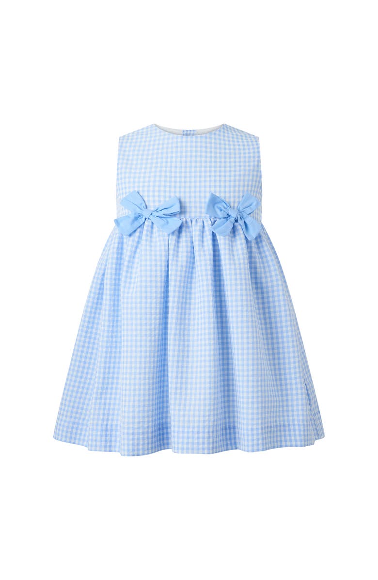 Rachel Riley Check Bow Dress & Bloomers, Main, color,