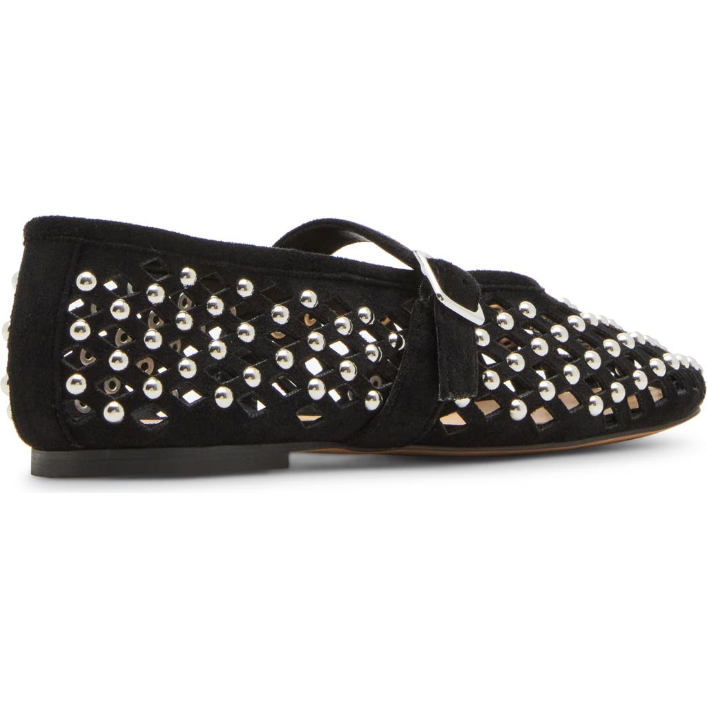 Steve Madden Dreaming Mary Jane Flat In Black Stud
