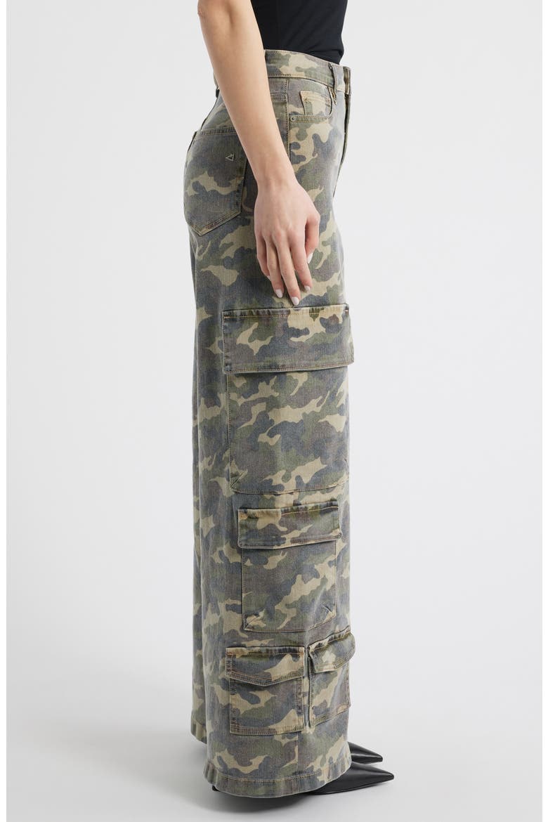 Camo Wide Leg Cargo Pants, Alternate, color, OLIVE