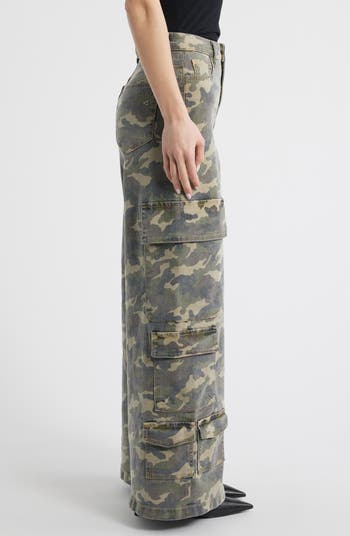 Camo Wide Leg Cargo Pants