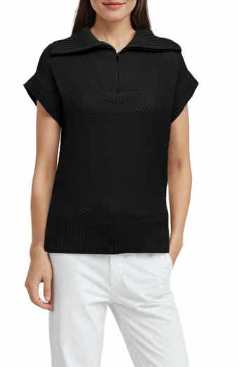 Three Dots Kim Dolman Sleeve Quarter Zip Sweater