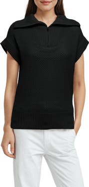 Three Dots Kim Dolman Sleeve Quarter Zip Sweater