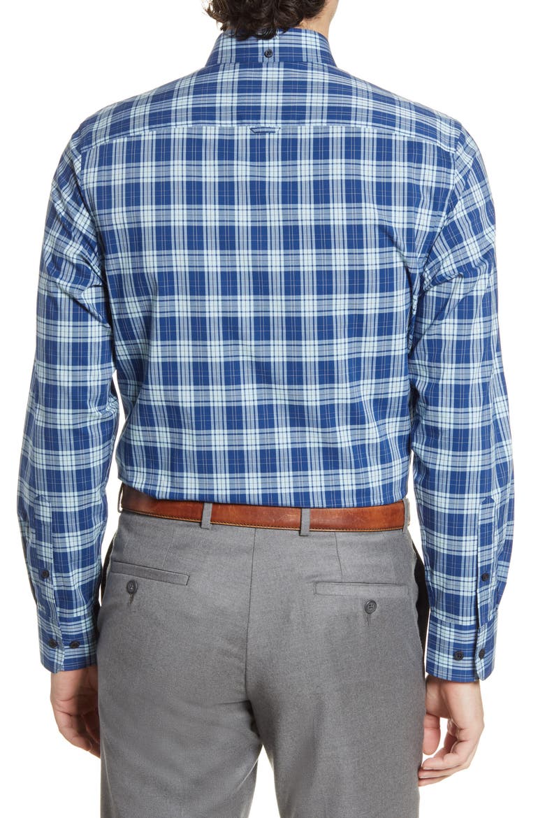 Tech-Smart Regular Fit Walter Plaid Button-Down Shirt, Alternate, color, BLUE ESTATE WALTER PLAID