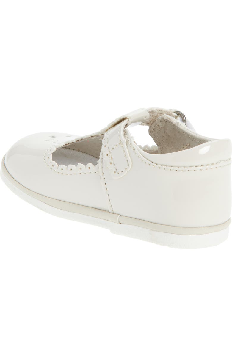L'AMOUR Kids' Dottie Scallop T-Strap Flat, Alternate, color, Patent Cream