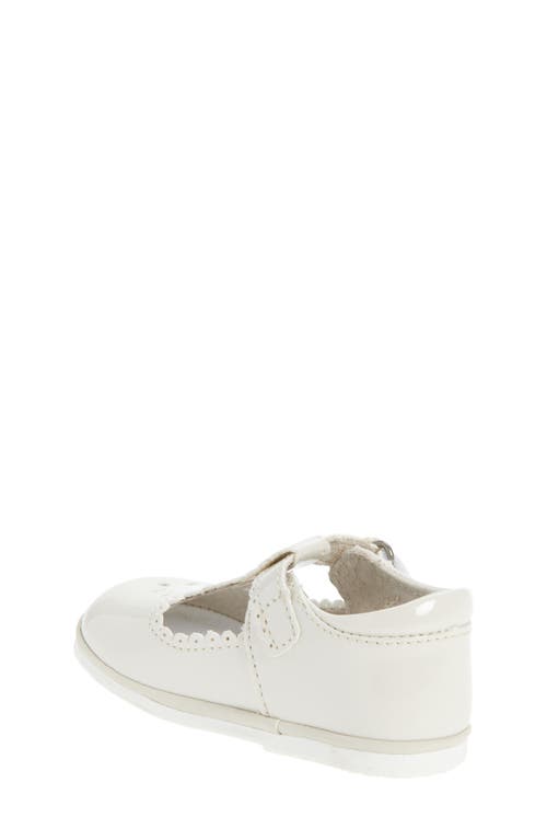 L'amour Kids' Dottie Scallop T-strap Flat In White