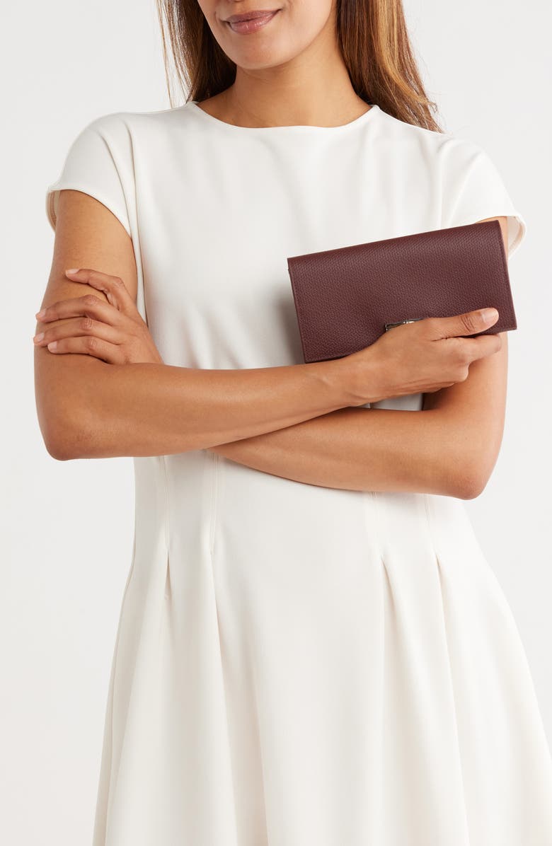 Pebble Grain Leather Flap Wallet