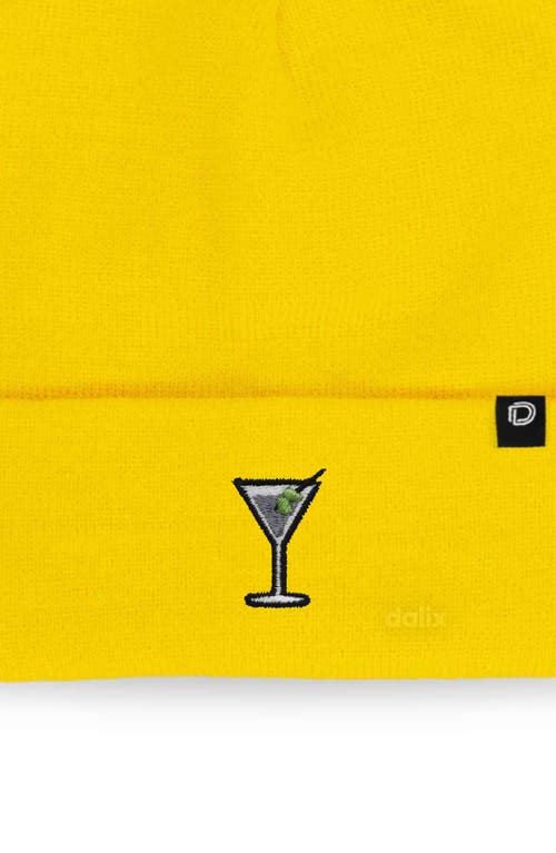 Dalix Martini Beanie Cap In Yellow