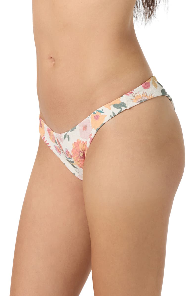 O'Neill Camellia Floral Bikini Bottoms, Alternate, color, Vanilla