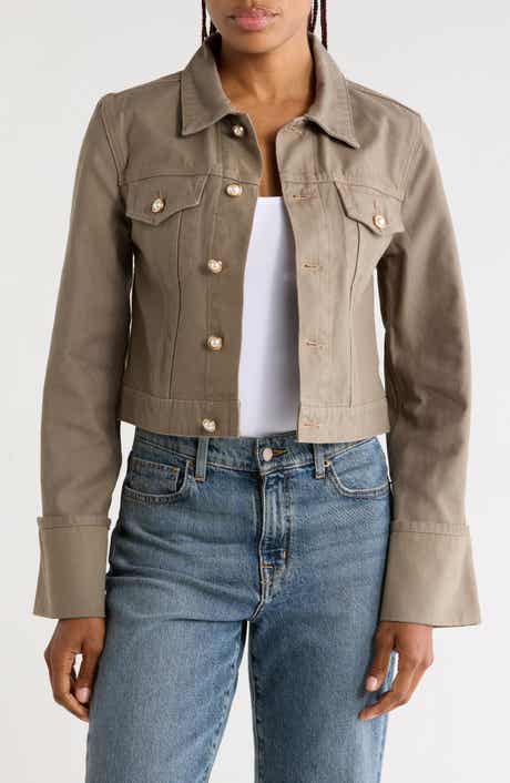 Cuffed Cropped Utility Jacket