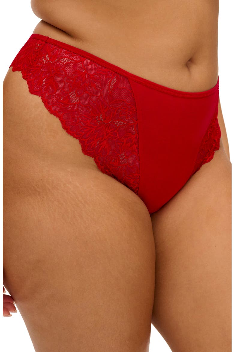 Brianna Lace & Mesh Thong, Alternate, color, HTERED