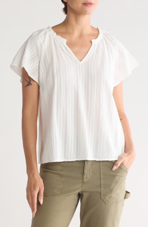 Lana Textured V-Neck Top