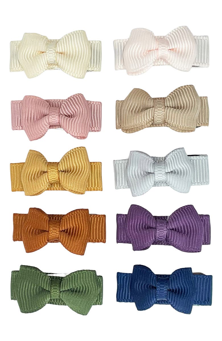 BABY WISP 10-Pack Clip-On Hair Bows, Main, color, 