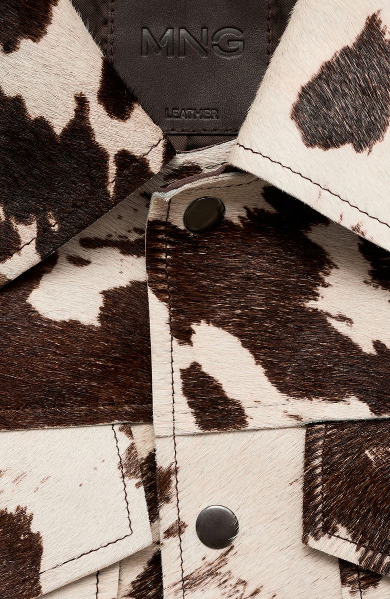 MANGO Genuine Calf Hair Jacket, Alternate, color, 