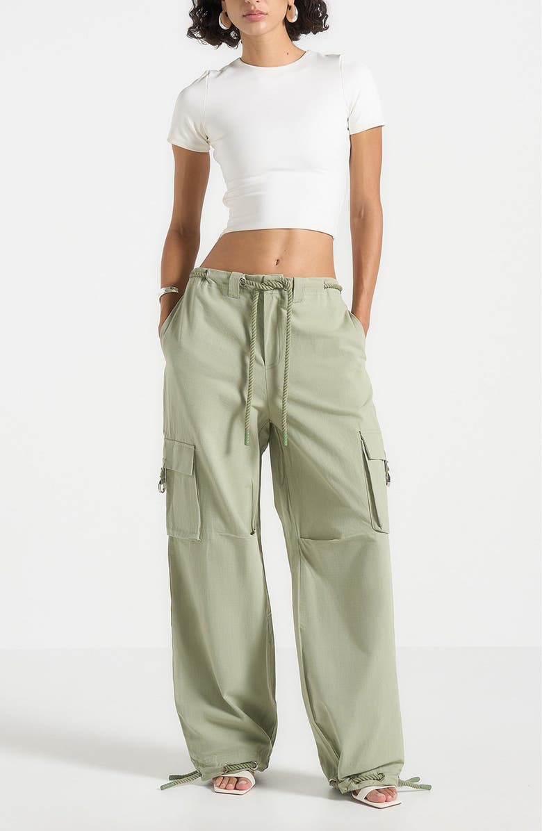 Manière De Voir Rosa Ripstop Parachute Cargo Pants, Alternate, color, Sage