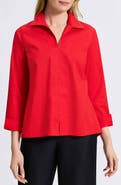 Foxcroft Agnes Split Cuff Popover Blouse
