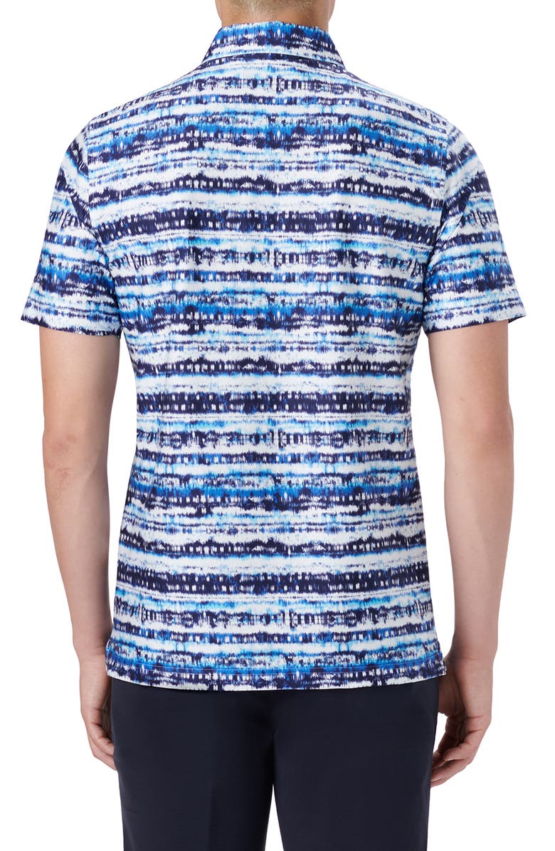 Bugatchi Hendrix Digital Abstract Print Cotton Polo, Alternate, color, Classic Blue