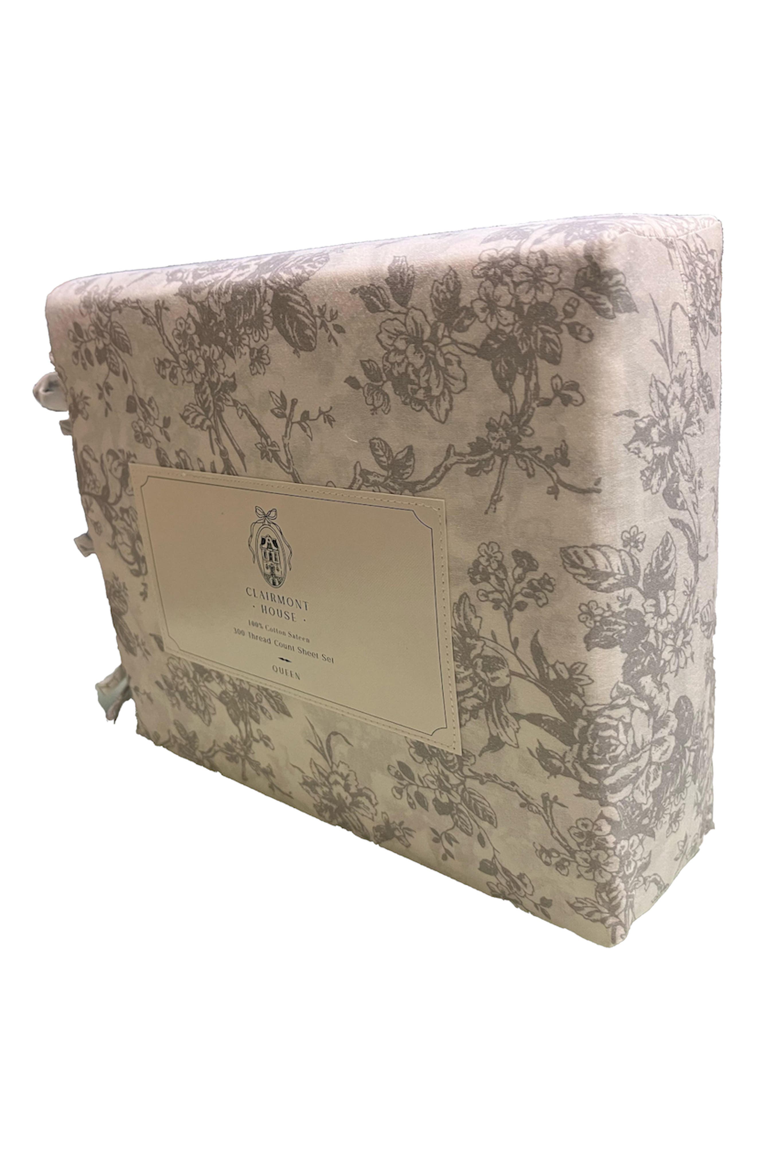 ARTISAN 34 Clarimont House Floral 300 Thread Count Cotton Sateen Sheet Set