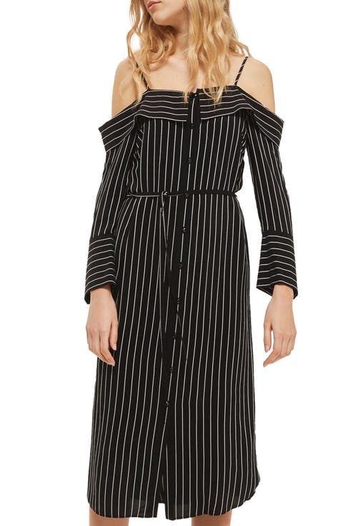 Pinstripe Midi Shirtdress