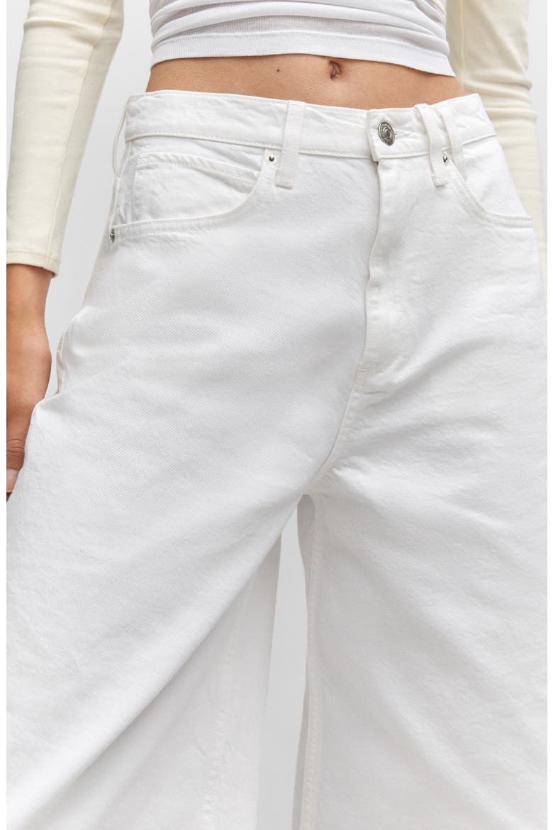 Raw Hem Denim Bermuda Shorts, Alternate, color, WHITE