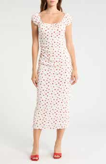Madden Girl Ruched Tie Back Midi Dress