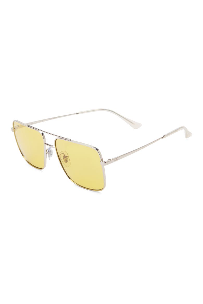 56mm Square Sunglasses, Alternate, color, SILVER